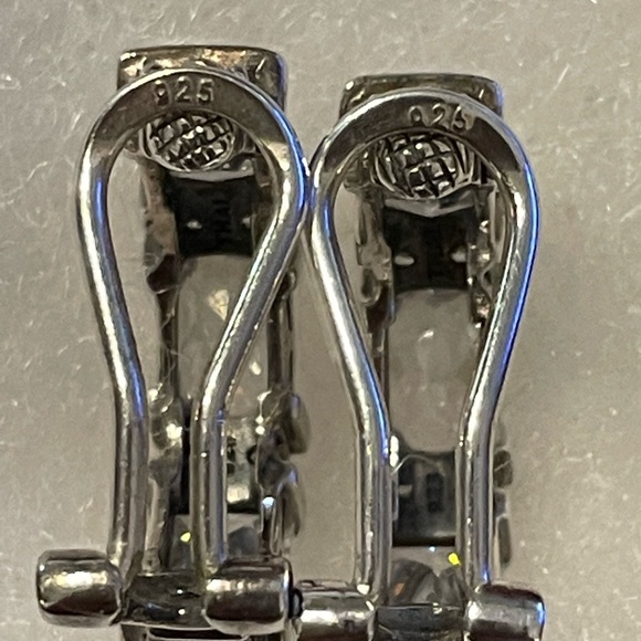 Silpada C1956 RARE Cubic Zirconia Omega Clip on Sterling Silver Earrings - Picture 14 of 16